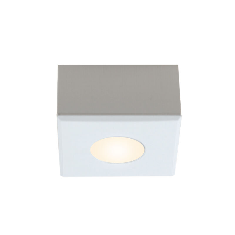 Spot en saillie veranda carré blanc Fredo, IP44, gradable