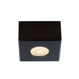 Spot en saillie veranda carré noir Fredo, IP44, gradable