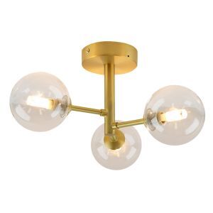 Plafonnier salle de bain doré moderne, Amer, IP44