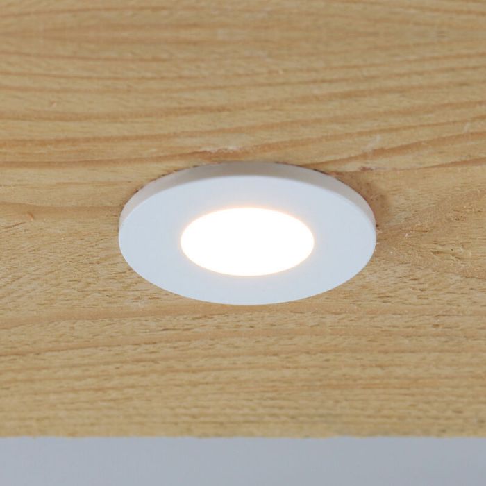 9 spots encastrés veranda blanc Dico, IP65, avec kit de connexion et télécommande