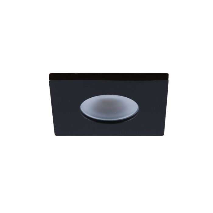 2 spots encastrés veranda carrés noir Dico, IP65, avec kit de connexion et télécommande