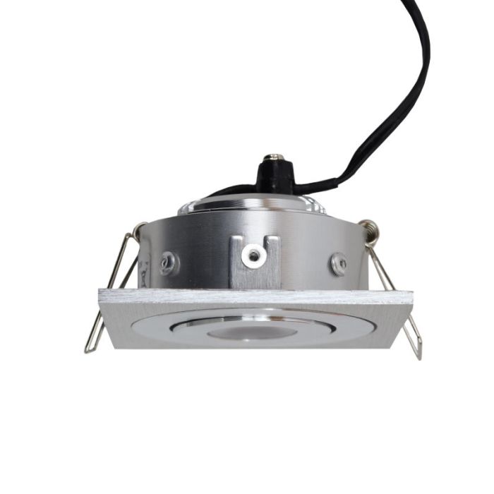 7 spots veranda orientable Rona carré, IP44, avec kit de connexion et télécommande, chromé