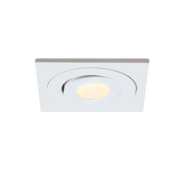 7 spots veranda orientable Rona carré, IP44, avec kit de connexion et télécommande, blanc