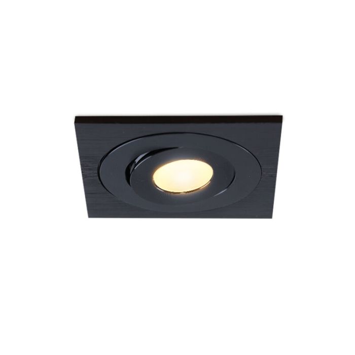 9 spots veranda orientable Rona carré, IP44, avec kit de connexion et télécommande, noir