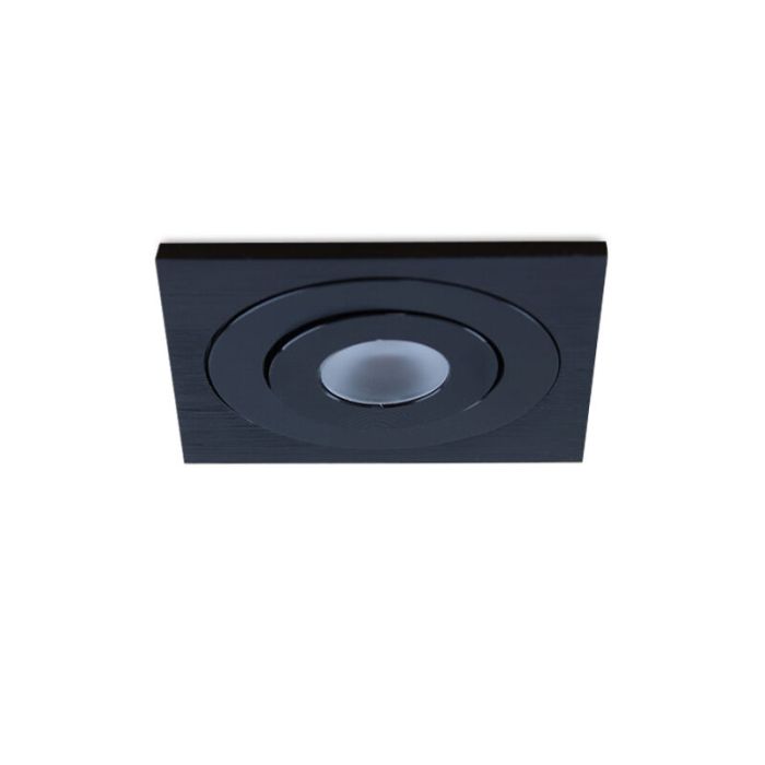 9 spots veranda orientable Rona carré, IP44, avec kit de connexion et télécommande, noir