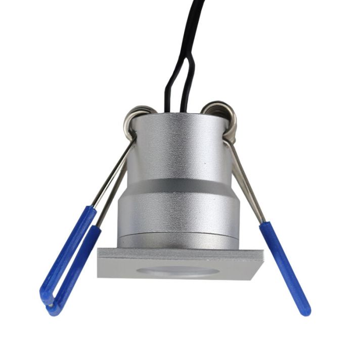11 spots encastrés veranda carrés chromé Dico, IP65, avec kit de connexion et télécommande